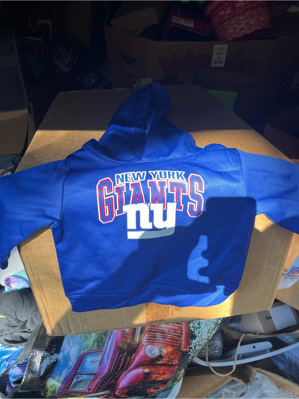 NFL Kids New York Giants Royal Blue Hoodie with Team Logo